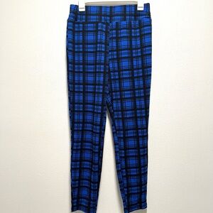 Blue and Black Plaid Pants